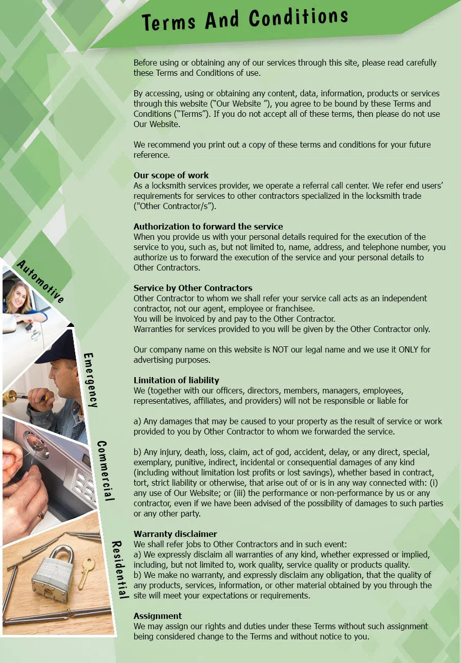 Lock Safe Services Whittier, CA 310-975-3534 - TermsAndConditions-2